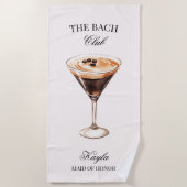 The Bach Club Espresso Cocktail ウェディングパーティー ビーチタオル (正面)