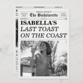 The Bachelorette Newspaper Last Toast On The Coast 招待状 (正面/裏面)