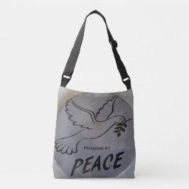 The bag features peace dove and scripture. クロスボディバッグ