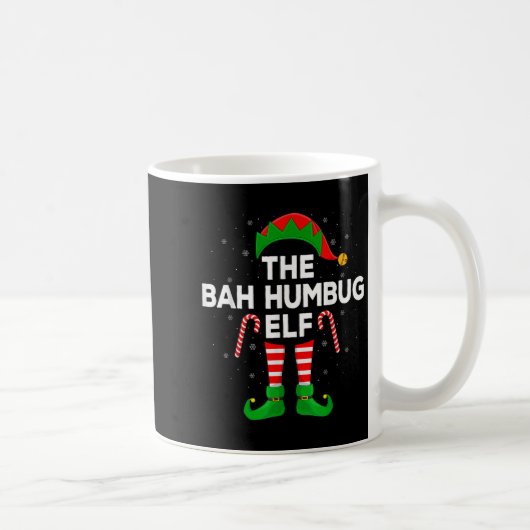 The Bah Humbug Elf Xmas Matching Family Elf Christ コーヒーマグカップ (右)