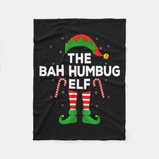 The Bah Humbug Elf Xmas Matching Family Elf Christ フリースブランケット (正面)