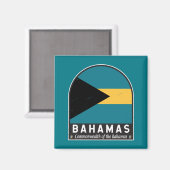 The Bahamas Flag Emblem Distressed Vintage マグネット (正面/裏面)