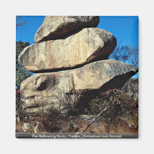 The Balancing Rocks、Harare、ジンバブエの岩形 マグネット (正面)