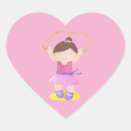 The Ballerina Jumping Rope Etiqueta para Presente ハートシール