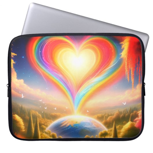 The Balloon of Love All Over Earth Electronics Bag ラップトップスリーブ (正面)