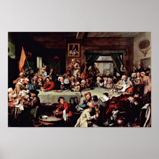 The Banket」by Hogarth William (最高のQuality) ポスター (正面)