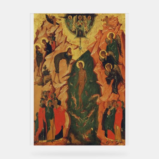 The Baptism of Jesus Christ Byzantine icon アクリルサイン (正面)