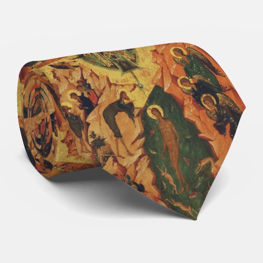 The Baptism of Jesus Christ Byzantine icon ネクタイ (ロール)