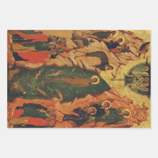 The Baptism of Jesus Christ Byzantine icon ラッピングペーパーシート (正面)