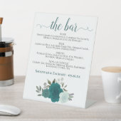 The Bar - ティール&アクアローズドリンクメニュー ウェディング 台座サイン (インサイチュ)