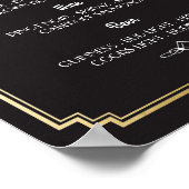 The Bar 1920's Art Deco Sign Wedding Reception ポスター (角)