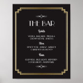 The Bar 1920's Art Deco Sign Wedding Reception ポスター (正面)