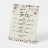 The Bar Boho Chic Wildflowers Wedding Drinks Menu 台座サイン (正面)
