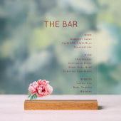 The BAR Elegant Gray Red Peony Minimalist アクリルサイン (ニュートラル)