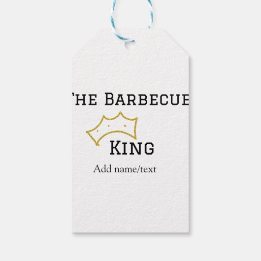 The Barbecue king crownadd name text cooking best  ギフトタグ (裏面)