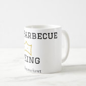 The Barbecue king crownadd name text cooking best  コーヒーマグカップ (正面右)