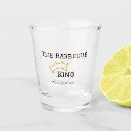 The Barbecue king crownadd name text cooking best  ショットグラス