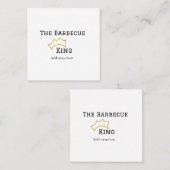 The Barbecue king crownadd name text cooking best  スクエア名刺 (正面/裏面)