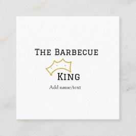 The Barbecue king crownadd name text cooking best  スクエア名刺