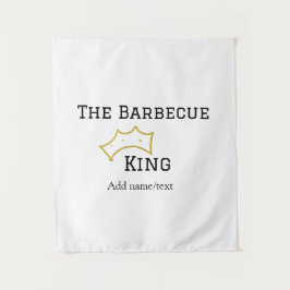 The Barbecue king crownadd name text cooking best  タペストリー