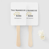 The Barbecue king crownadd name text cooking best  ハンドファン (正面&裏面)