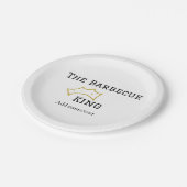 The Barbecue king crownadd name text cooking best  ペーパープレート (アングル)