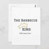 The Barbecue king crownadd name text cooking best  ポストカード (正面/裏面)