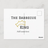 The Barbecue king crownadd name text cooking best  ポストカード (裏面)