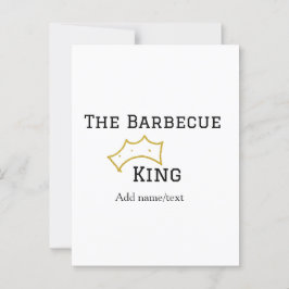 The Barbecue king crownadd name text cooking best  ポストカード