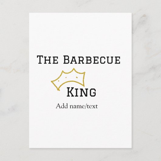 The Barbecue king crownadd name text cooking best  ポストカード (正面)