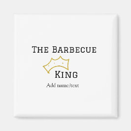 The Barbecue king crownadd name text cooking best  マグネット