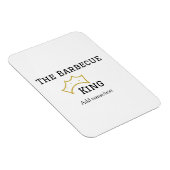 The Barbecue king crownadd name text cooking best  マグネット (右側)