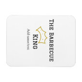 The Barbecue king crownadd name text cooking best  マグネット (横)