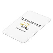 The Barbecue king crownadd name text cooking best  マグネット (左側)