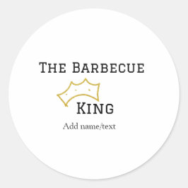 The Barbecue king crownadd name text cooking best  ラウンドシール