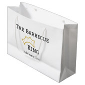 The Barbecue king crownadd name text cooking best  ラージペーパーバッグ (正面アングル)