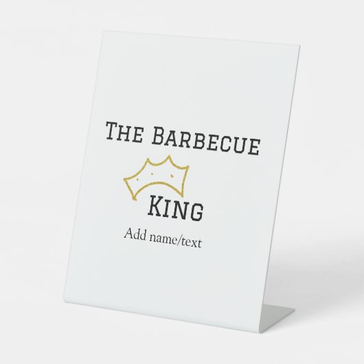 The Barbecue king crownadd name text cooking best  台座サイン (正面)