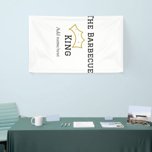 The Barbecue king crownadd name text cooking best 横断幕 (トレードショー)