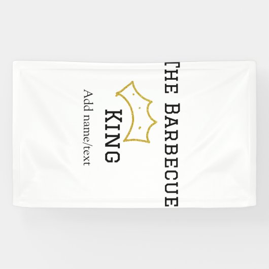 The Barbecue king crownadd name text cooking best  横断幕 (横)