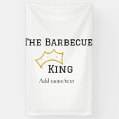The Barbecue king crownadd name text cooking best  横断幕 (縦)