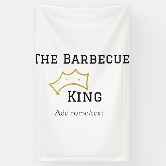 The Barbecue king crownadd name text cooking best 横断幕 (縦)