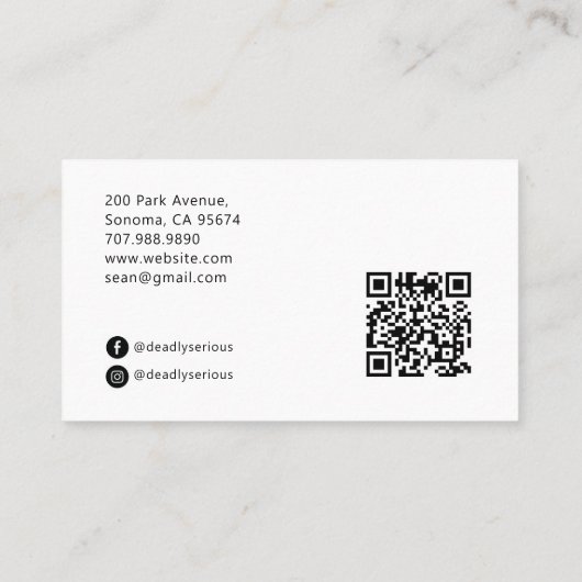 The Bartender Tarot Skeleton QR 名刺 (裏面)