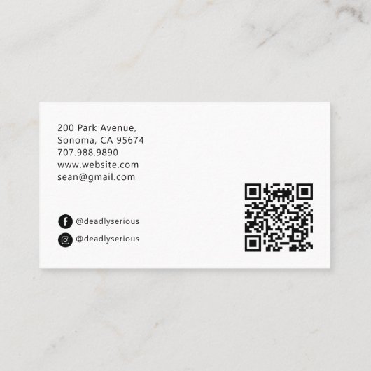 The Bartender Tarot Skeleton QR 名刺 (裏面)