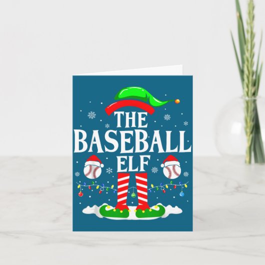 The Baseball Elf Funny Christmas Srt Lovers Xmas E カード (正面)
