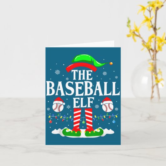 The Baseball Elf Funny Christmas Srt Lovers Xmas E カード (黄色い花)