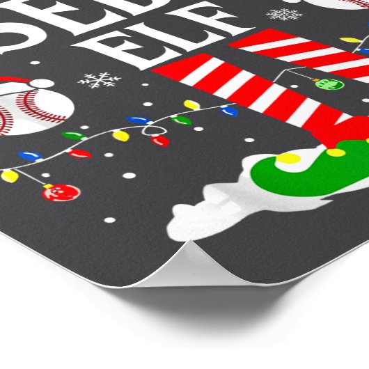 The Baseball Elf Funny Christmas Srt Lovers Xmas E ポスター (角)