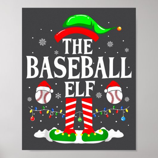 The Baseball Elf Funny Christmas Srt Lovers Xmas E ポスター (正面)