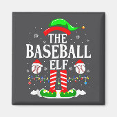 The Baseball Elf Funny Christmas Srt Lovers Xmas E マグネット (正面)