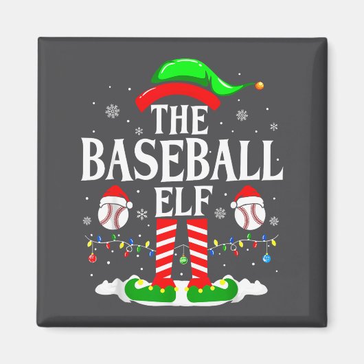 The Baseball Elf Funny Christmas Srt Lovers Xmas E マグネット (正面)