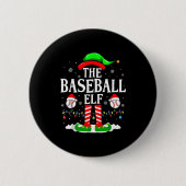 The Baseball Elf Funny Christmas Srt Lovers Xmas E 缶バッジ (正面)